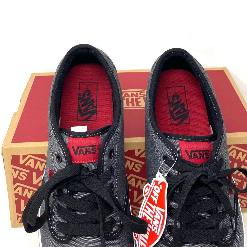 VANS Atwood Textile Black Grey Red Low Top Canvas Men’s Sneakers VN000KC46EZ - Picture 5 of 13